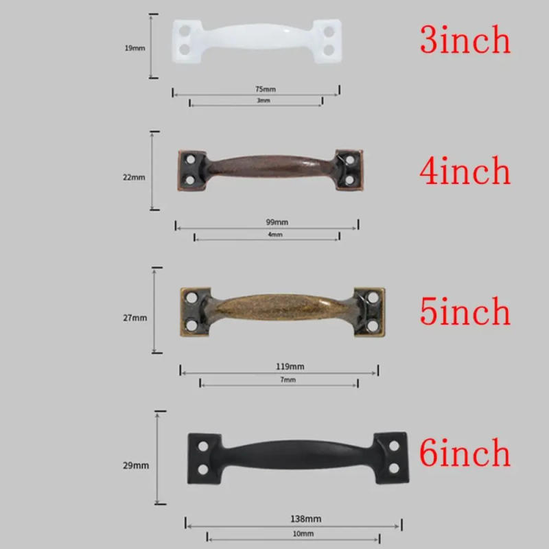 Description Picture 3 of item1Pc Vintage Iron Furniture Pull With Bow-Shaped Drawers Handle Barn Door Knob Durable Garages Sheds Hardware Accessories