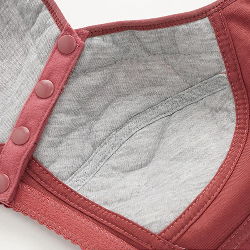 Description Picture 6 of item3Pcs/Set Plus Size Women Lingerie Bra Front Closure Push Up Bras Sexy Soft Underwear Lace Print Wide Straps Breathable Tank Tops