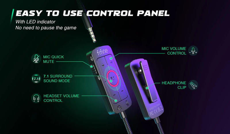 Description Picture 5 of itemFIFINE Headset,3.5 mm jack&USB Headphone with 7.1 Surround Sound/volum contral/Mute switch for PC/MAC/PS4/PS5 Mixer-H9