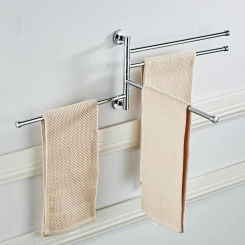 Stainless steel zinc alloy towel rack, rotating towel bar, bathroom, hotel bathroom, minimalist chrome plated towel rack, towel