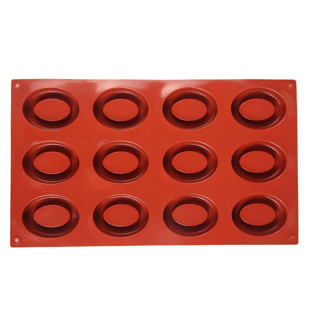 Description Picture 4 of item12 Cavity Oval Savarin Soap Mold Mould Muffin Cupcake Pan Silicone Jelly Polymer Clay Craft Art DIY Mold Kitchen Baking Tools