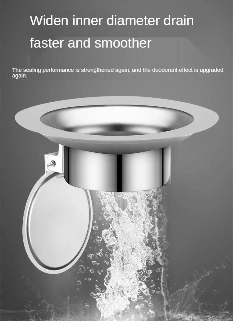 Description Picture 6 of itemStainless Steel Squatting Pan Anti-smell Plug Toilet Drain Cover Floor Drain Deodorize Stopper Bathtub Anti-blocking Odor Covers