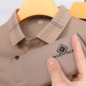 High-end Light Luxury Men's Short-sleeved T-shirt 2024 Summer Business Casual Polo Shirt Fashion Printed Designer T-shirt