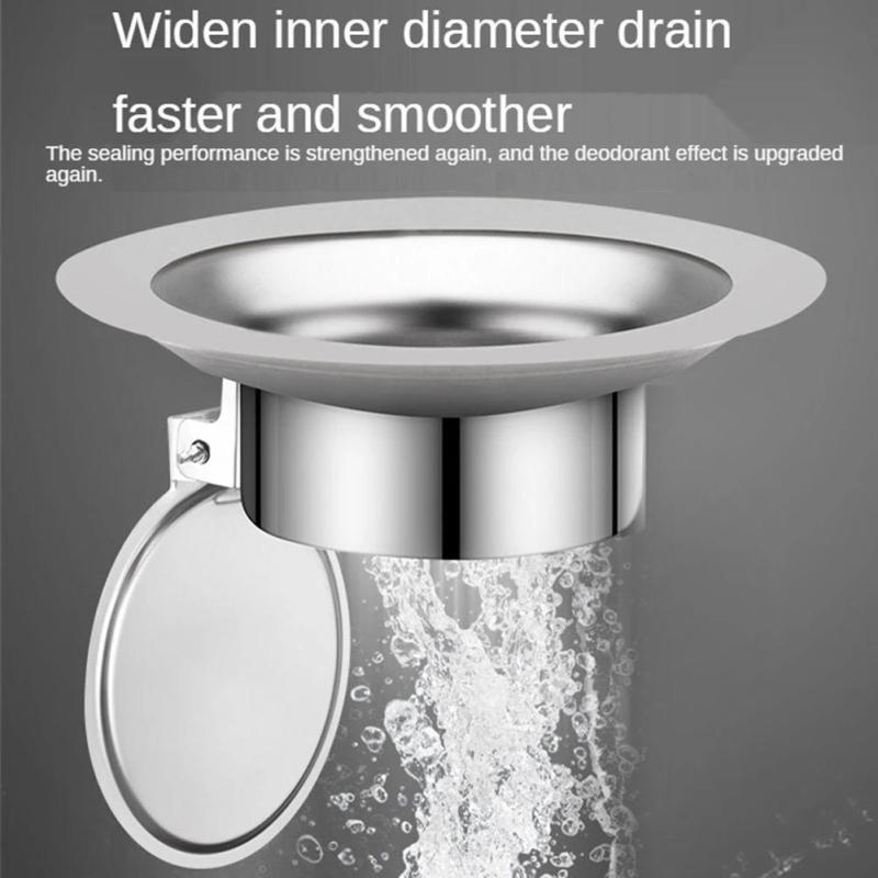 Description Picture 4 of item1pc Anti-smell Plug For Squatting Pan Stainless Steel Toilet Floor Deodorize Stopper Bathtub Anti-blocking Cover Bath Accesories