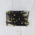 50pcs Boxed Brass Head Hanging Pins Picture Hanging Nails Black Screw Steel Nails for Plaster Picture Frame Hangers