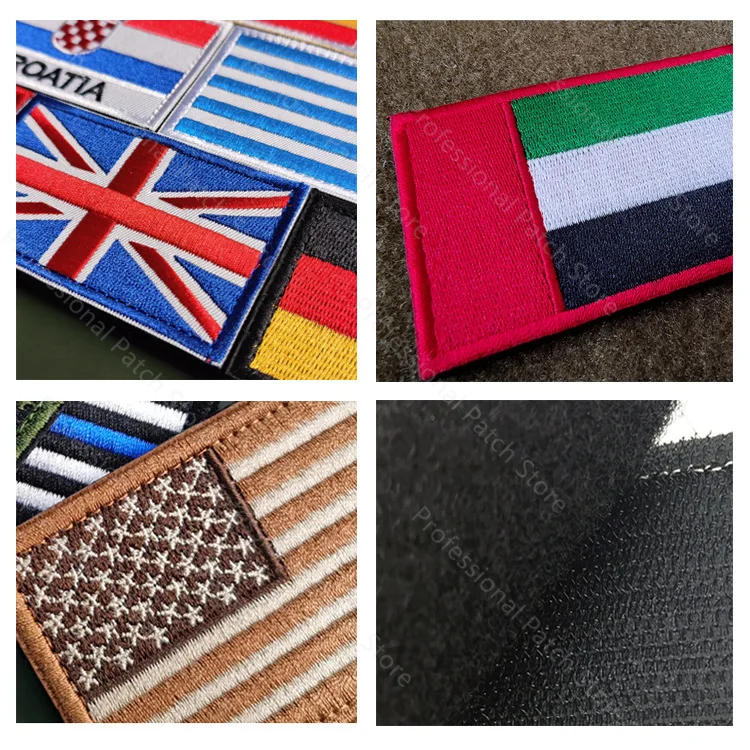 Description Picture 3 of itemFlag Embroidery Patch Russia Spain Turkey France EU Tactical Military Patch Army Backpack Fabric Decoration Patches on Clothes