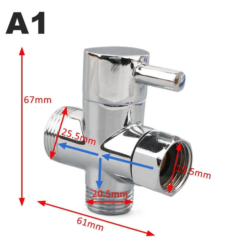 Description Picture 2 of item3-Way Brass Shower Arm Adapter G1/2’’ G3/4 Shower Diverter Valve For Handheld Shower Head Fixed Shower Head Bathroom Accessories