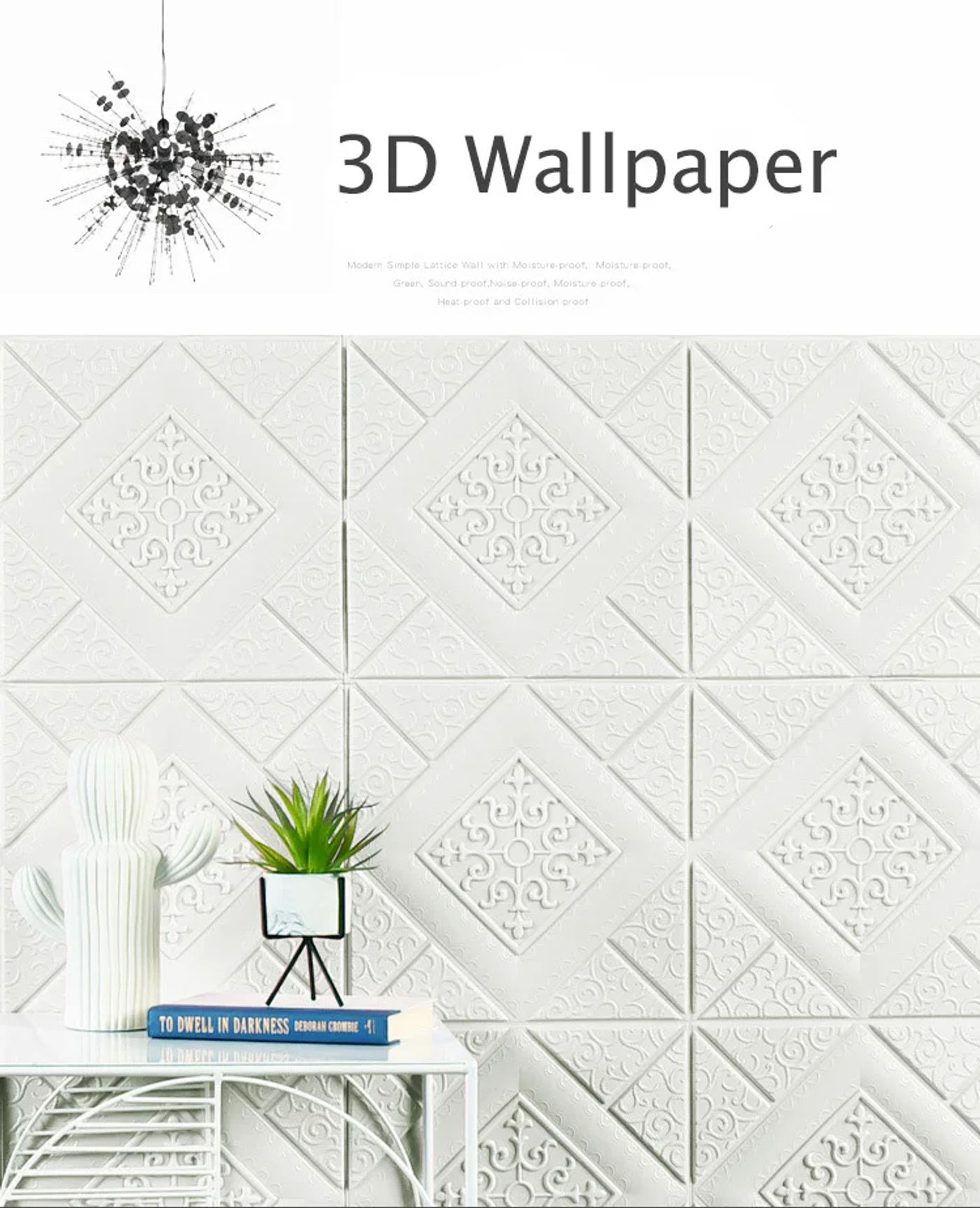 Description Picture 2 of item1Pcs 35*35cm Self-adhesive 3D Background Wallpaper Foam Wall Sticker Waterproof Moistureproof Living Room Decoration