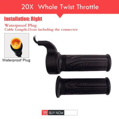 24/36/48/60/72V Electric Bicycle Ebike Twisting Throttle Grip Waterproof 3 Pin SM/WP Plug Whole Twisting Throttle For Bafang