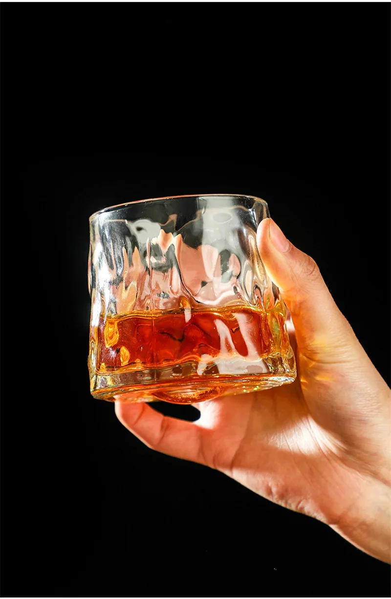 Description Picture 3 of item160ml Thicken Creative Whiskey Glass Rotating Tumbler Spinning Liquor Cognac Brandy Snifter Bar Home Party Drinkware Wine Cup