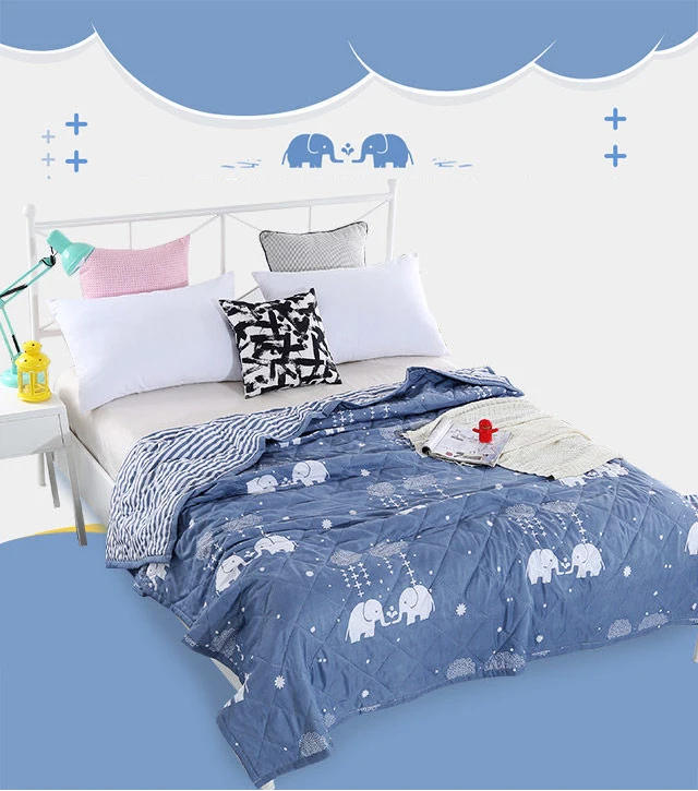 Description Picture 2 of item2022 Summer Cotton Quilts Thin Air-conditioning Comforter Soft Breathable Office Nap Blanket Quilted Bed Covers and Bedspreads