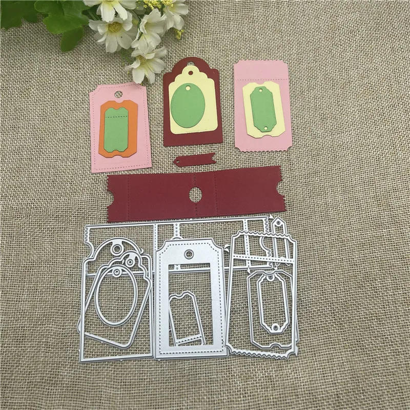Description Picture 2 of item10pcs/set Label tag DIY  Dies Card Base dies metal die decoration for scrapbook punching card cutting DIY process edge cutting