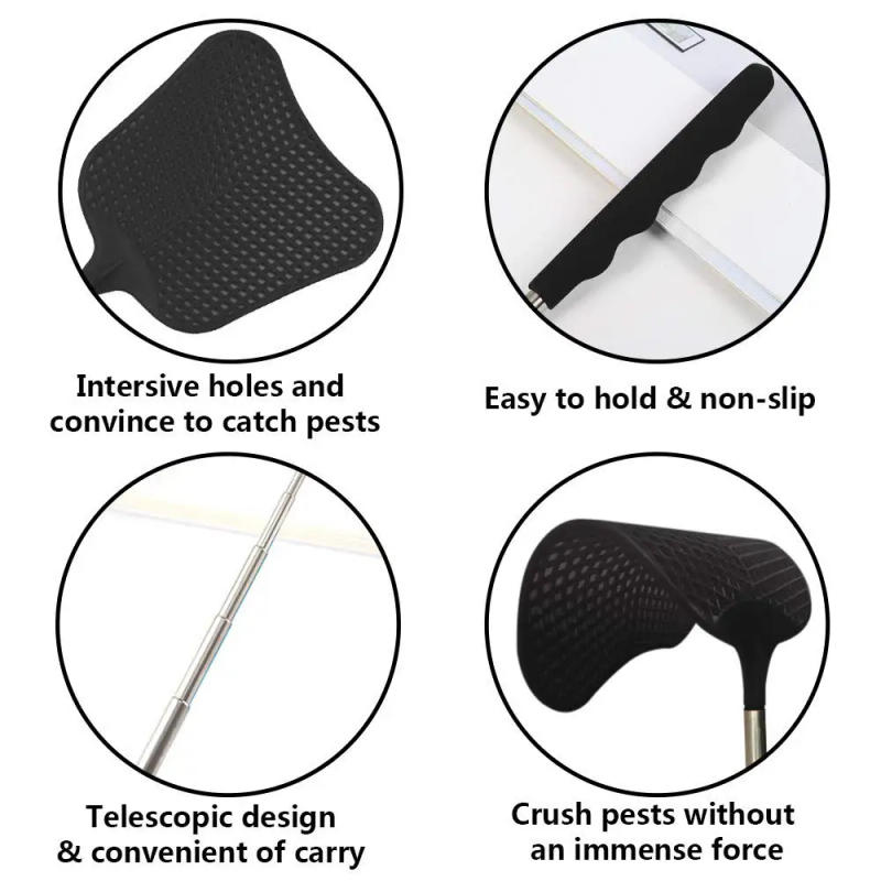 Description Picture 4 of itemTelescopic Fly Swatters Durable Plastic Heavy Duty Flyswatter With Stainless Mosquito Repellent Tool Home Accessories Tools