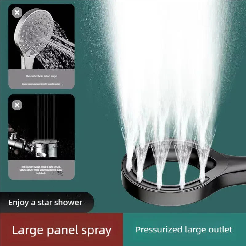 Description Picture 6 of itemPressurized Shower Head Water Saving Single Mode High Pressure Message Big Panel Booster Mixer Bathroom Faucet Accessories