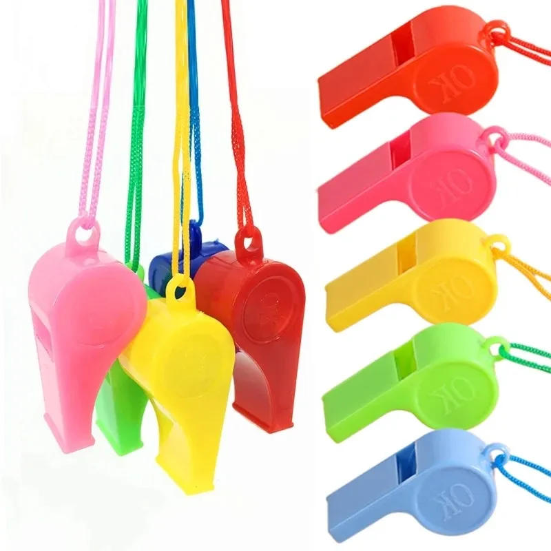 Description Picture 2 of itemMini Plastic Whistle with Rope for Kids Professional Football Soccer Basketball Cheerleading Referee Whistle Children Toys Gifts