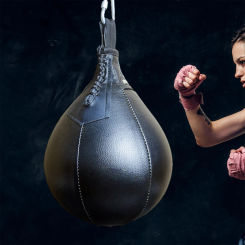 PU Leather Boxing Ball Speed Ball Gym Boxing Sports Pear Punch Bag Wrecking Ball Heavy Bag Hanging Swivel Workout Speedball