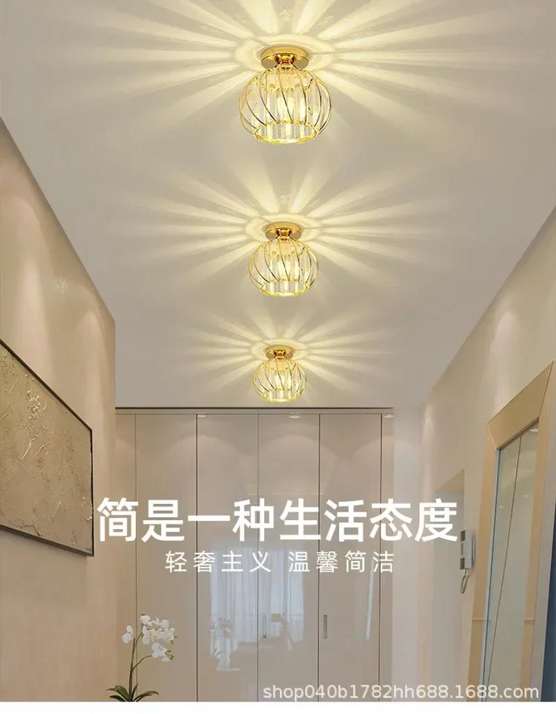 Description Picture 2 of itemLantern Crystal Chandelier Aisle Light Simple Modern Bedroom Bedside Lamps Corridor Chandelier Nordic LED Ceiling Balcony Lights