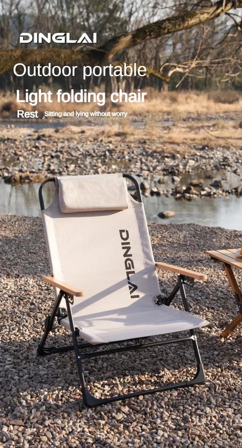 Description Picture 4 of itemKRC CAMP Angle Adjustable Camping Chair with Detachable Pillows Long Camping Chair Fishing Chair Folding Camping Hiking