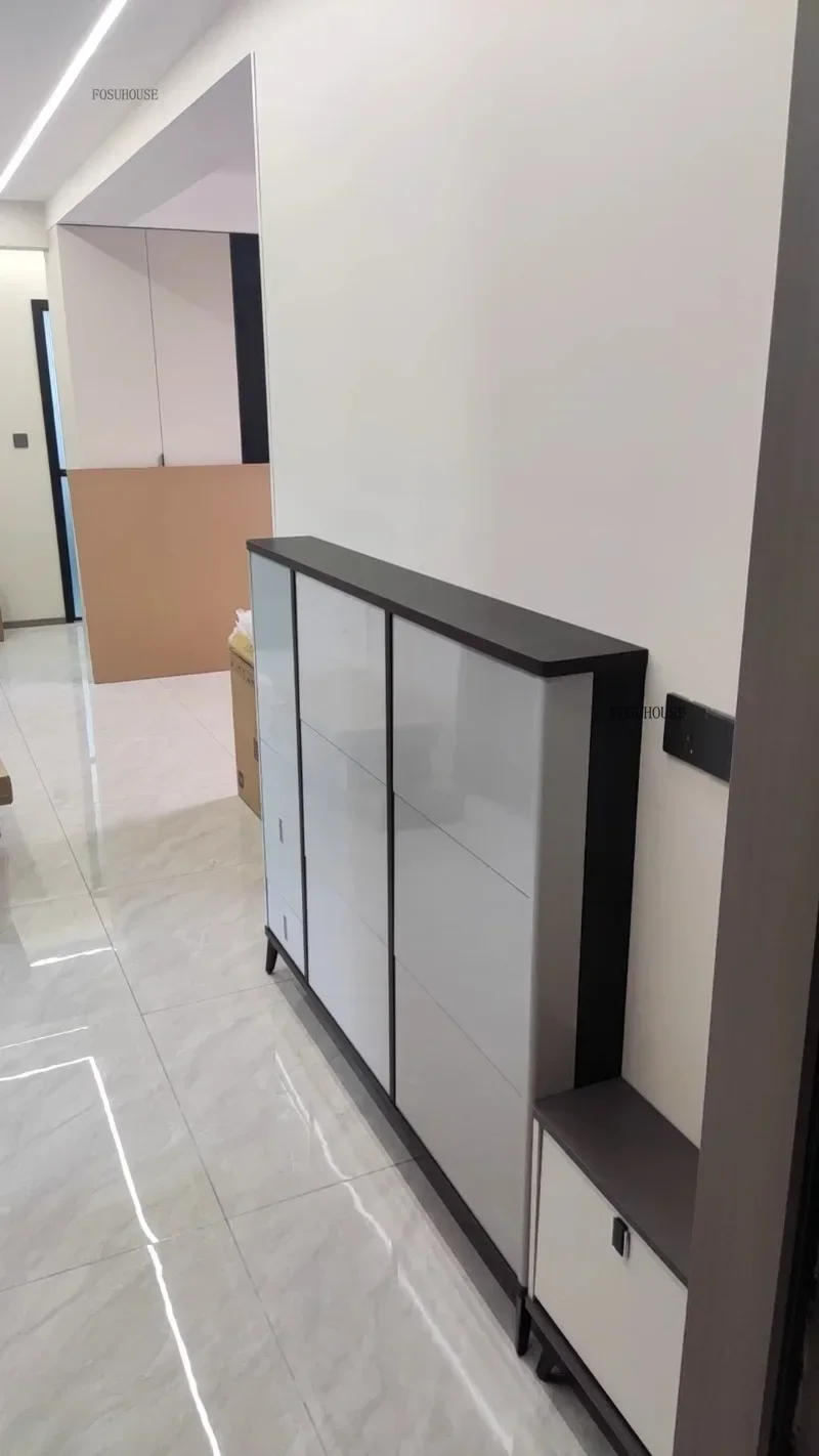 Description Picture 5 of itemShoe Rack with Folding Shoe Changing Stool Luxury Home Furniture Storage Entrance Ultra-thin Hallway Shoe Cabinets Shelf g