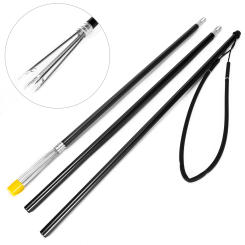 3-Piece Fishing Harpoon Aluminum Alloy Fishing Gaff Hook Fork Harpoon Tip with Barbs Diving Spear Sharp Head Fishing Tools