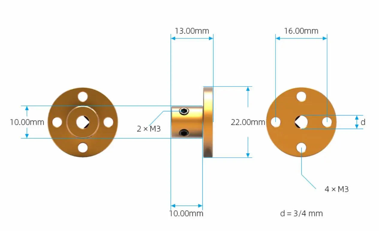 Description Picture 3 of item1 sets Aluminum Alloy Flange Coupling Coupler 3mm 4mm 5mm 6mm 8mm Purple Seat Axle Shaft Support 1set 3D printer Accessories