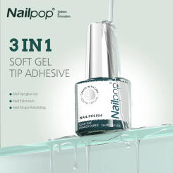 NAILPOP 3-In-1 Base Coat 7ml No Wipe Matte & Shiny Top Coat Gel Polish for Starters Soak Off UV Nail Gel DIY Home Nail Salon