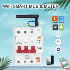 Breaker Prepaid Meter Timer Switch Voltage Current Protector Voice Control Alexa Google Tuya Smart WiFi 3P MCB RS485