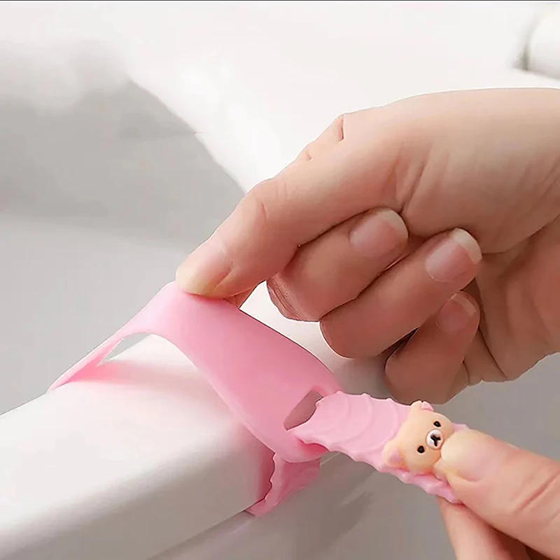 Description Picture 6 of item2 Pieces/set Lift Seat Handle Bracket Toilet Lid Lifter Toilet Lid Lifting Tool Ring Bezel Bathroom Sanitary Toilet