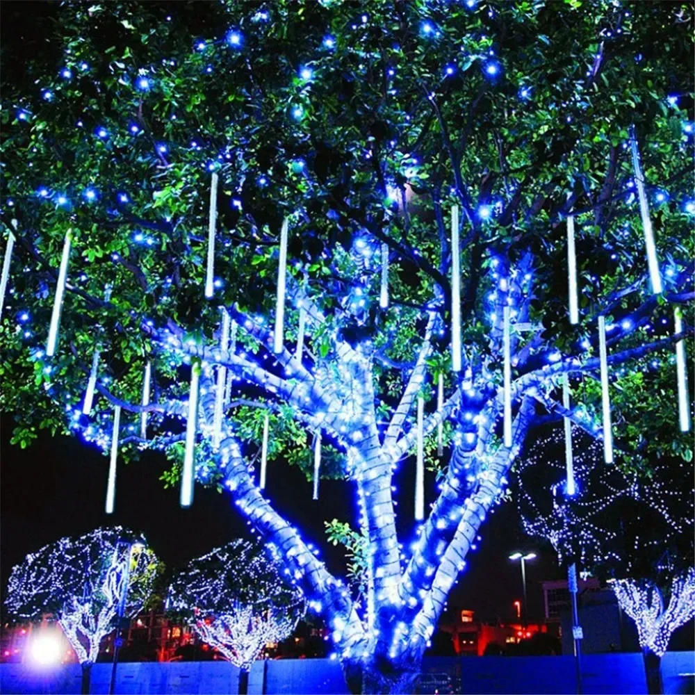 Description Picture 4 of item8/16/24/32Tube EU/US Plug Fairy Garland Light Garden Decor LED Wedding Meteor Shower Holiday Light String Christmas Decoration