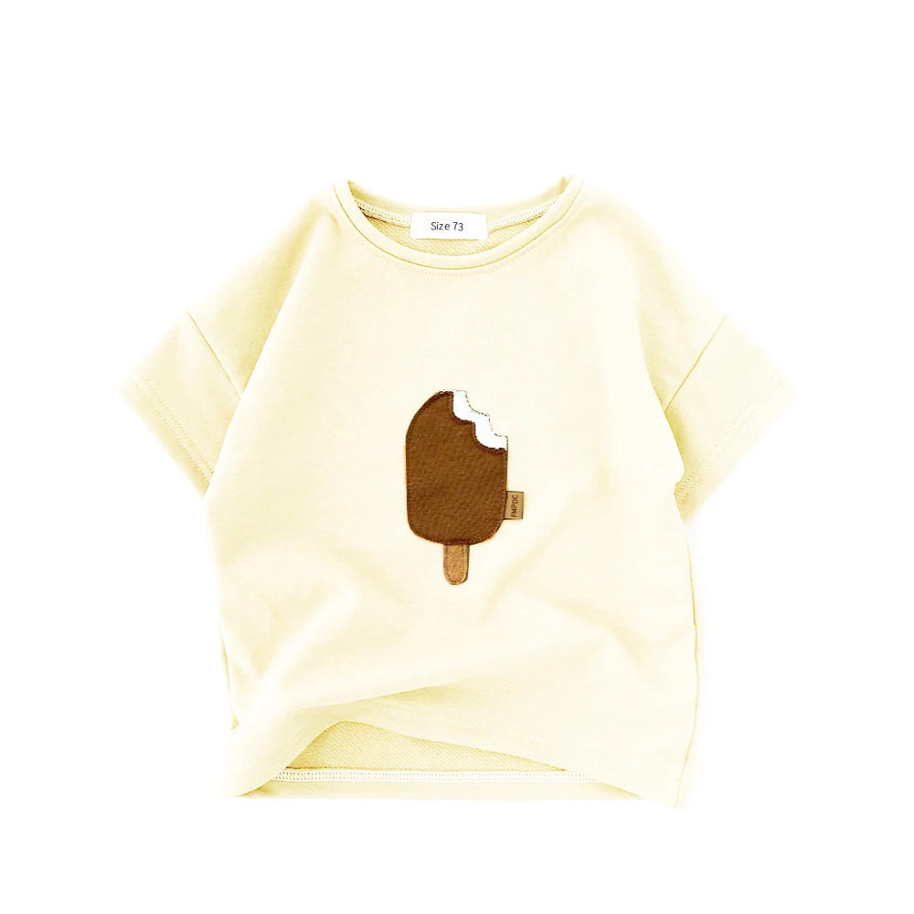 Description Picture 3 of itemColorful Ice Cream Printed Children's T-shirt Cute Newborn T-shirt Summer Children's Clothing Top T-shirt Solid Color Clothes