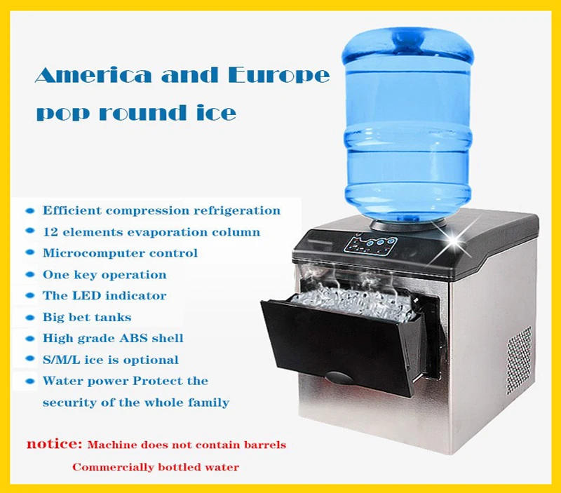 Description Picture 4 of itemPBOBP Ice Maker 50/60/70 KG/24H Freestanding Auto Clear Liquid Freezer Ice Generator Machine 110V Home Appliance Commercial