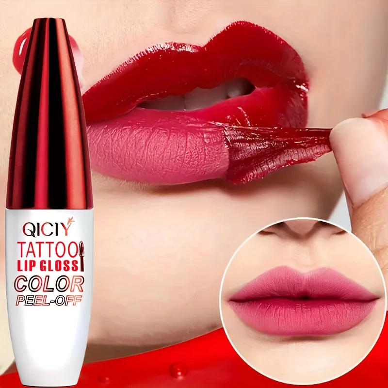 Description Picture 2 of itemQICY Tattoo Lip Gloss Peel-Off Long-Lasting Moisturizing Liquid Lipstick with Waterproof Non-stick Cup Glossy Finish Nourishing