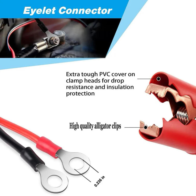 Description Picture 5 of item30A Fuse Battery Clip For Car Extension Cord Quick Release Adapter Disconnect For Car Motorcycle Battery Clamp Cable