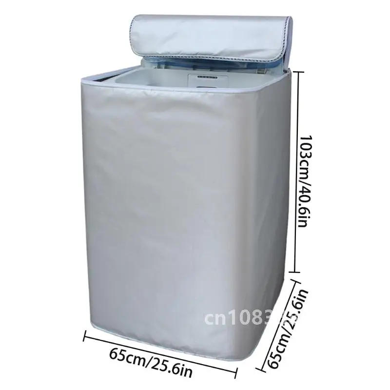 Description Picture 4 of itemWashing Machine Cover Polyester Waterproof Top Load Laundry Dryer Cover Sunscreen Laundry Silver Coating Dustproof Cover