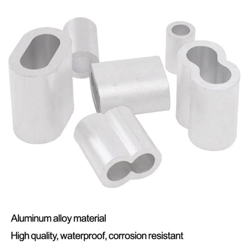 Description Picture 4 of item10-50Pcs Durable M1 to M12 Crimp Sleeve Double Hole Hardware Cable Clip Aluminum Fixing Clip Wire Ferrules Steel Wire Rope