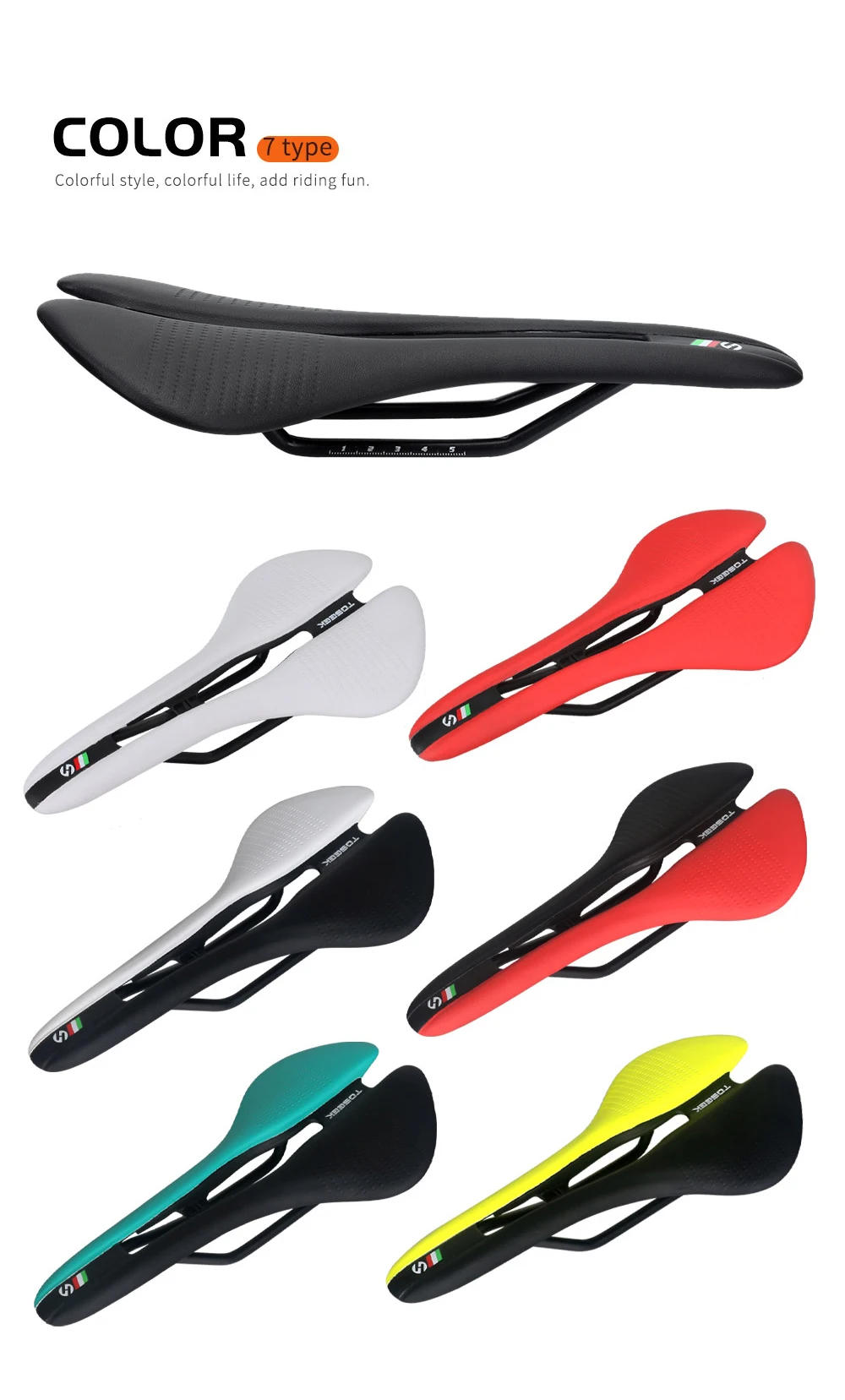 Description Picture 4 of itemTOSEEK Bike Saddle Ultralight MTB Cycling Seat Cushion Comfortable Ergonomic Bike Bike Saddle Durable Road Gravel Bicycle Part