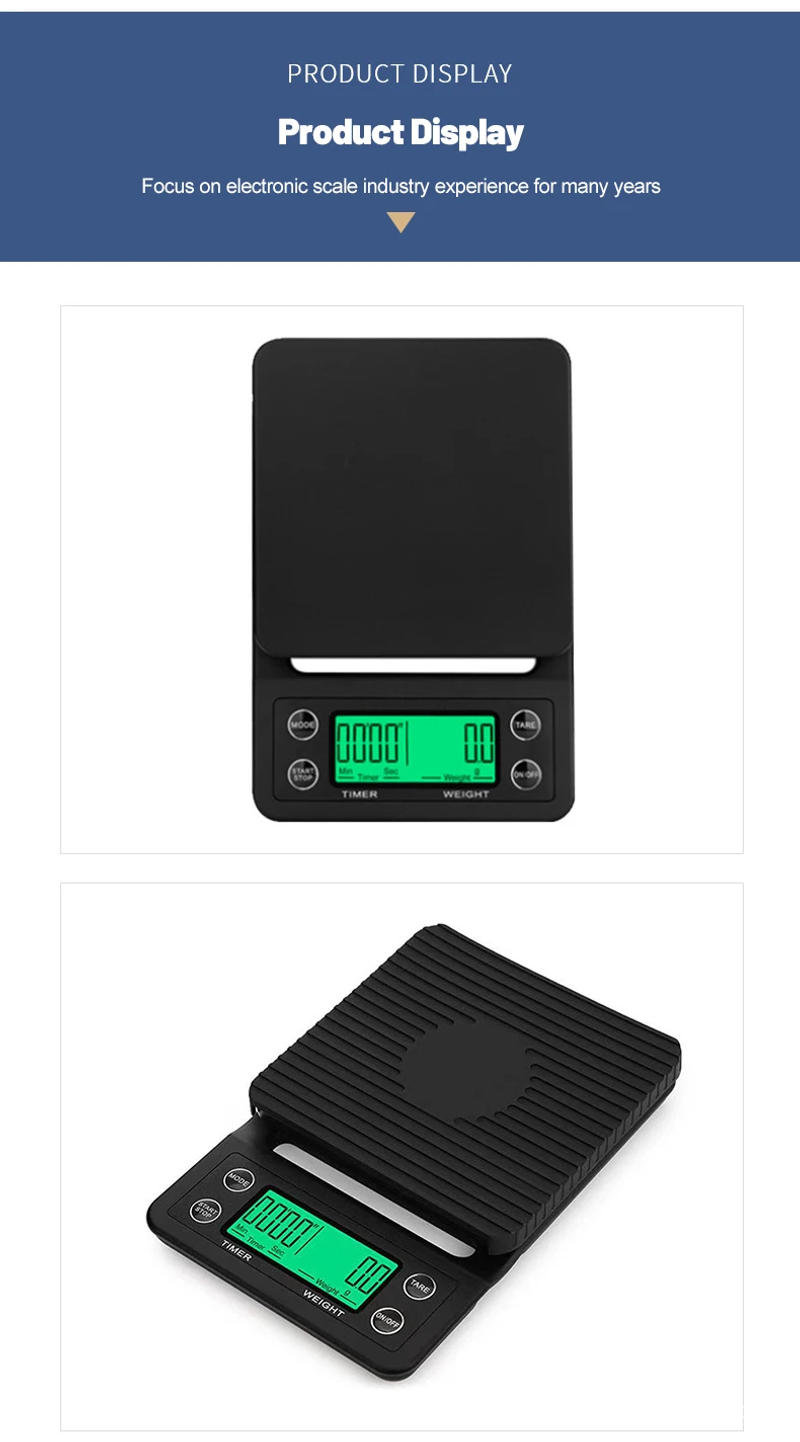 Description Picture 6 of item1pc Black Precision Coffee Dropping Scale 0.1g Coffee Dropping Scale With Timer Digital Kitchen Scale High Precision LCD Scale