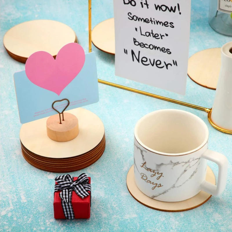 Description Picture 6 of item5Pcs 10cm Unfinished Wooden Crafts, DIY Wood Rounds for Cricut Projects Wood Circles for Door Hanger, Wood Burning,Home Decor