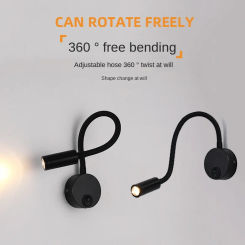 Hose Wall Lamp with Switch Modern Minimalist Surface Mounted Hotel Bedside Lamp Study Bedroom Reading Led Spotlight