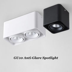 Surface Mounted Ceiling Spot Lights Gu10 Adjustable Angle Grille Lamp for Indoor Living Room Bedroom Aisle Decorative Lighting