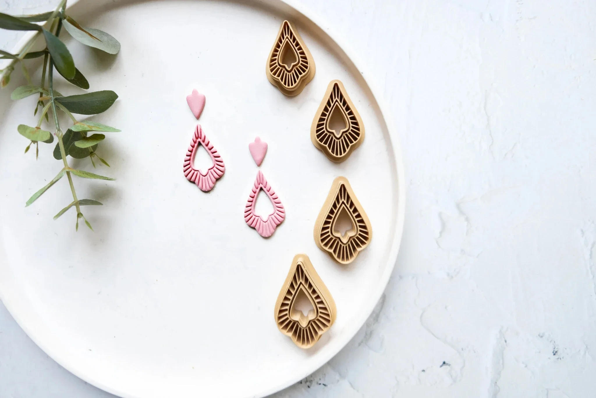 Description Picture 6 of itemGeometry Earrings Clay Mold Soft Pottery Embossed Jewelry Brooches Mould DIY Flower Earrings Pendants Polymer Clay Cutter