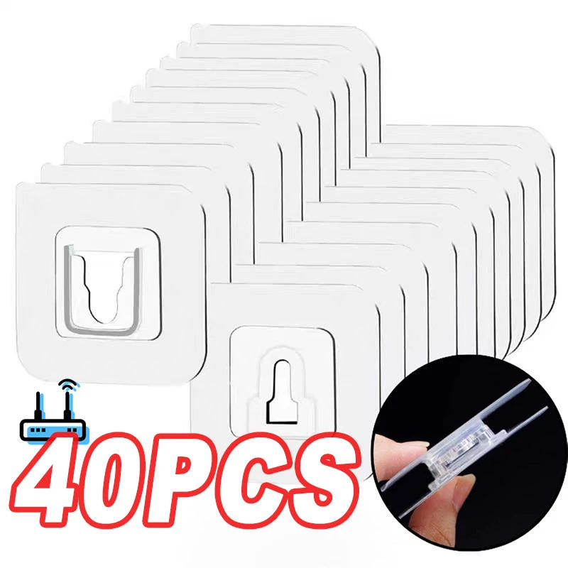 Description Picture 3 of itemDouble Sided Adhesive Wall Hooks Hanger Strong Transparent Suction Cup Hooks Organizer Bathroom Hook Storage Plug Socket Holders