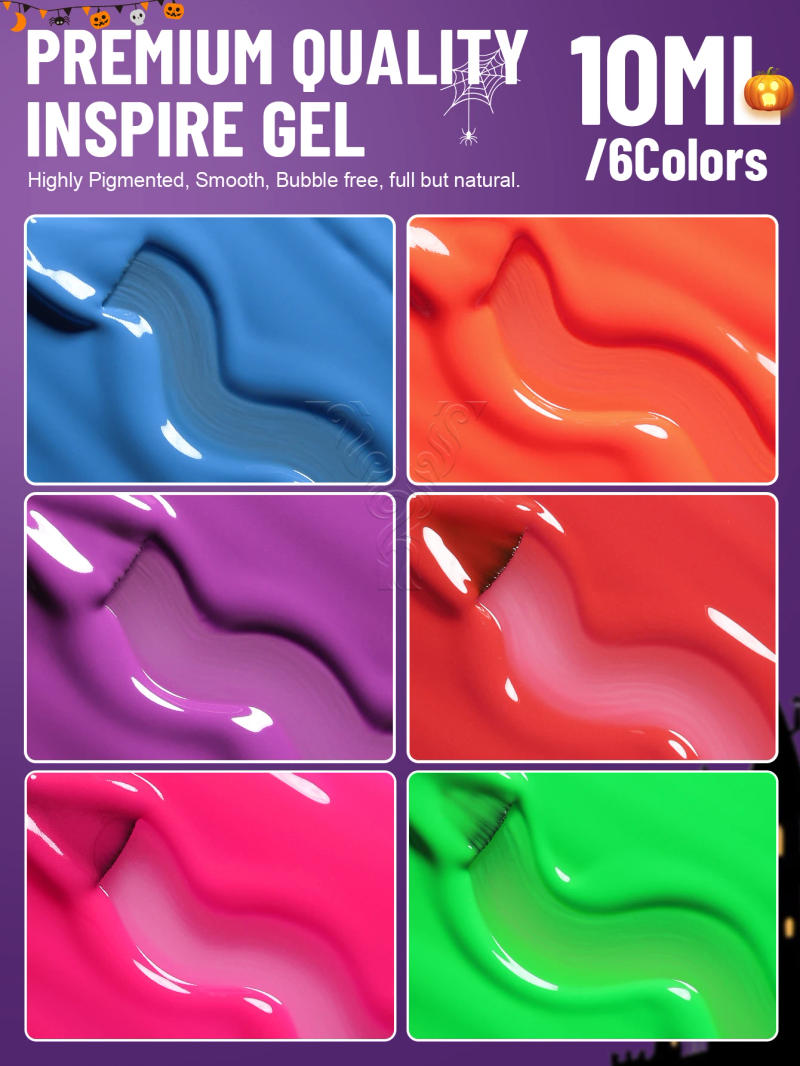 Description Picture 3 of itemYOKEFELLOW Glow in the Dark Gel Nail Polish 10ML Fluorescent Neon Blue Glow UV Gel Polish Nail Art for Halloween Women Girls