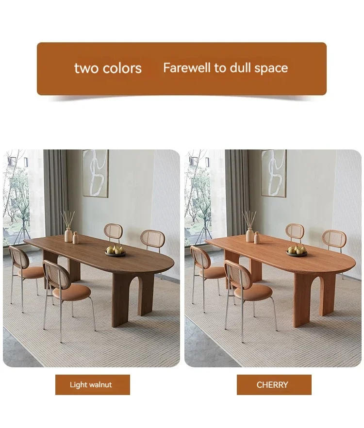 Description Picture 6 of itemMinimalist Plegable Dining Tables Oval Personalized Negotiation Luxury Wooden Dining Table Mesa Workstation Furniture Set