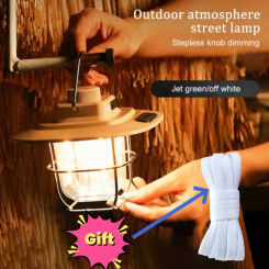 Retro Portable Camping Lantern Hand Lamp 1800mAh Outdoor Vintage Camp Lamp 3 Lighting Modes Tent Light For Hiking Climbing Yard