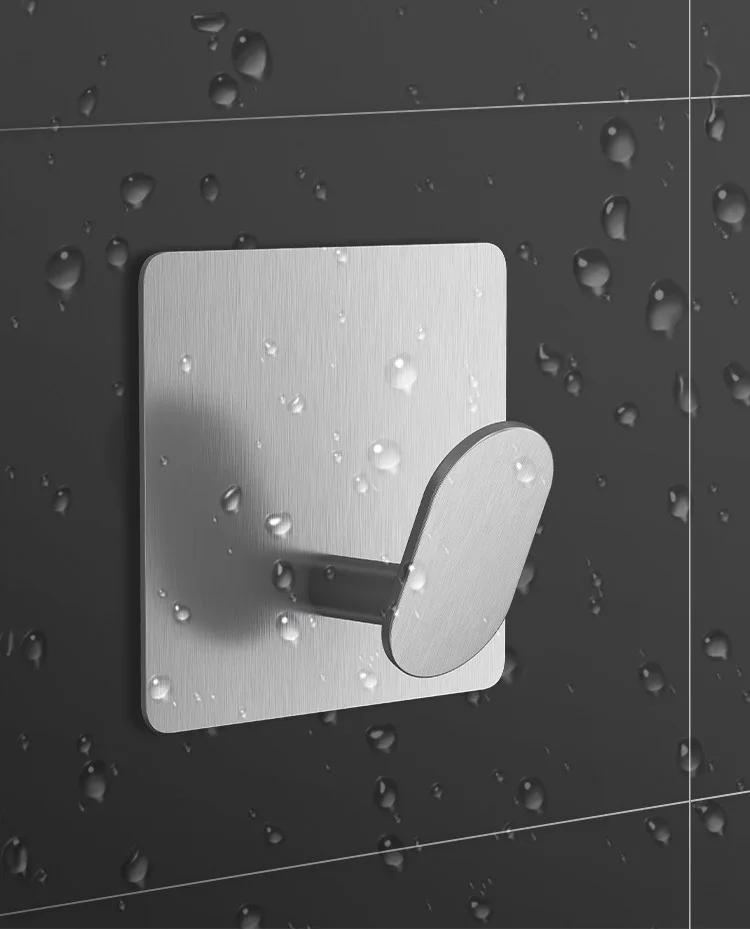 Description Picture 6 of item4Pcs Stainless Steel Bathroom Robe Hooks Adhesive Wall Hook Towel Holder Bathroom Kitchen Hardware Multi-Purpose Hanger Hook