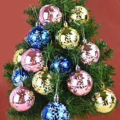 6pcs/box Christmas Balls Gold Pink Blue Glitter Christmas Baubles Ornament Xmas Hanging Tree Pendants Christmas Home Decorations