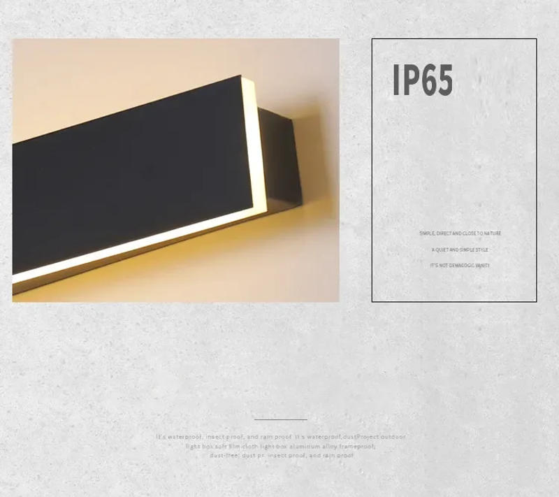 Description Picture 5 of itemWaterproof Modern LED Wall Lamp Minimalist Led Light Bedroom Bedside Long Strip Wall Sconces Living Room Home Indoor Lighting