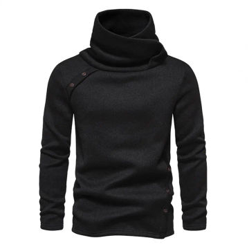 Soft Men Sweatshirt Breathable Men Top Men's High Piled Collar Knitted Sweatshirt Warm Thick Pullover for Fall Winter Long