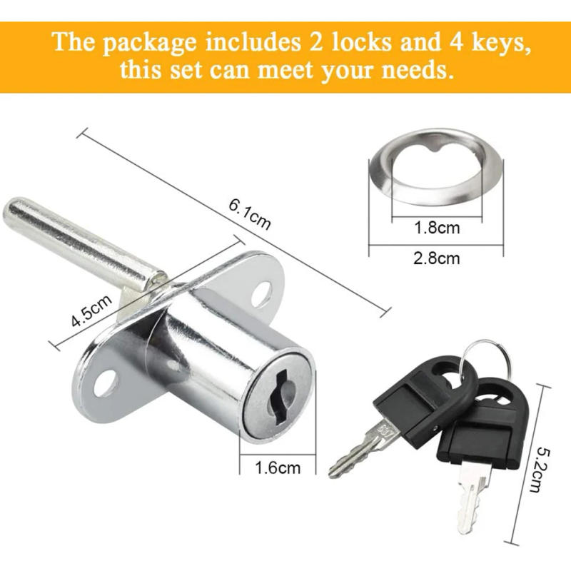 Description Picture 5 of itemFor Cabinet Bookcase Triple Interlock Drawer Lock New 1 Set 100% Original High Quality With 2 Keys Home Hardware